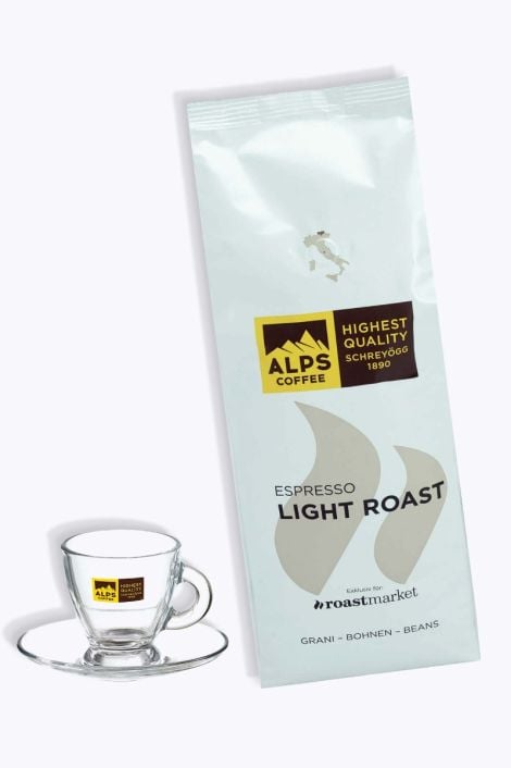 Alps Coffee Light Roast 1kg + Gratis Glas Espressotasse