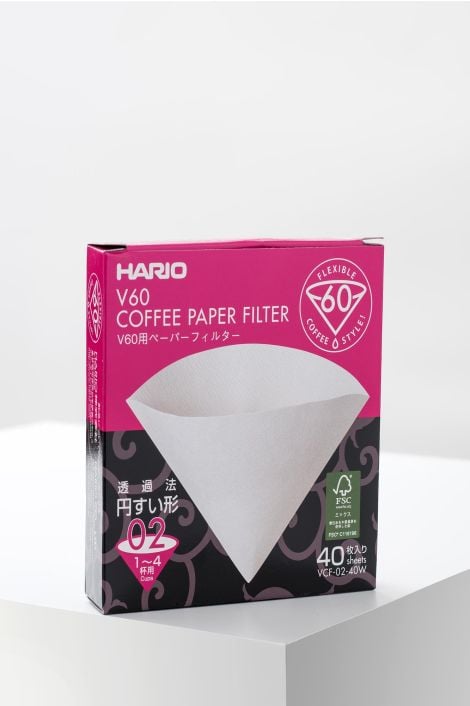 Hario Papierfilter weiß für 02 Dripper (40 Stück)