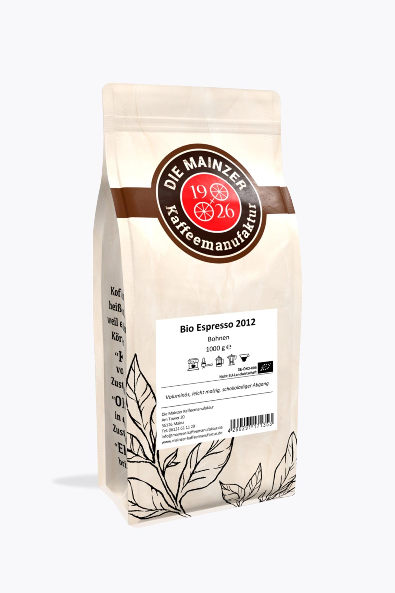 Mainzer Kaffeemanufaktur Bio Espresso 2012 1kg