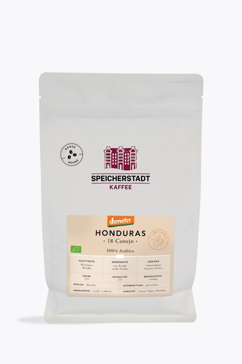 Speicherstadt Honduras 18 Conejo biologische Demeter koffie