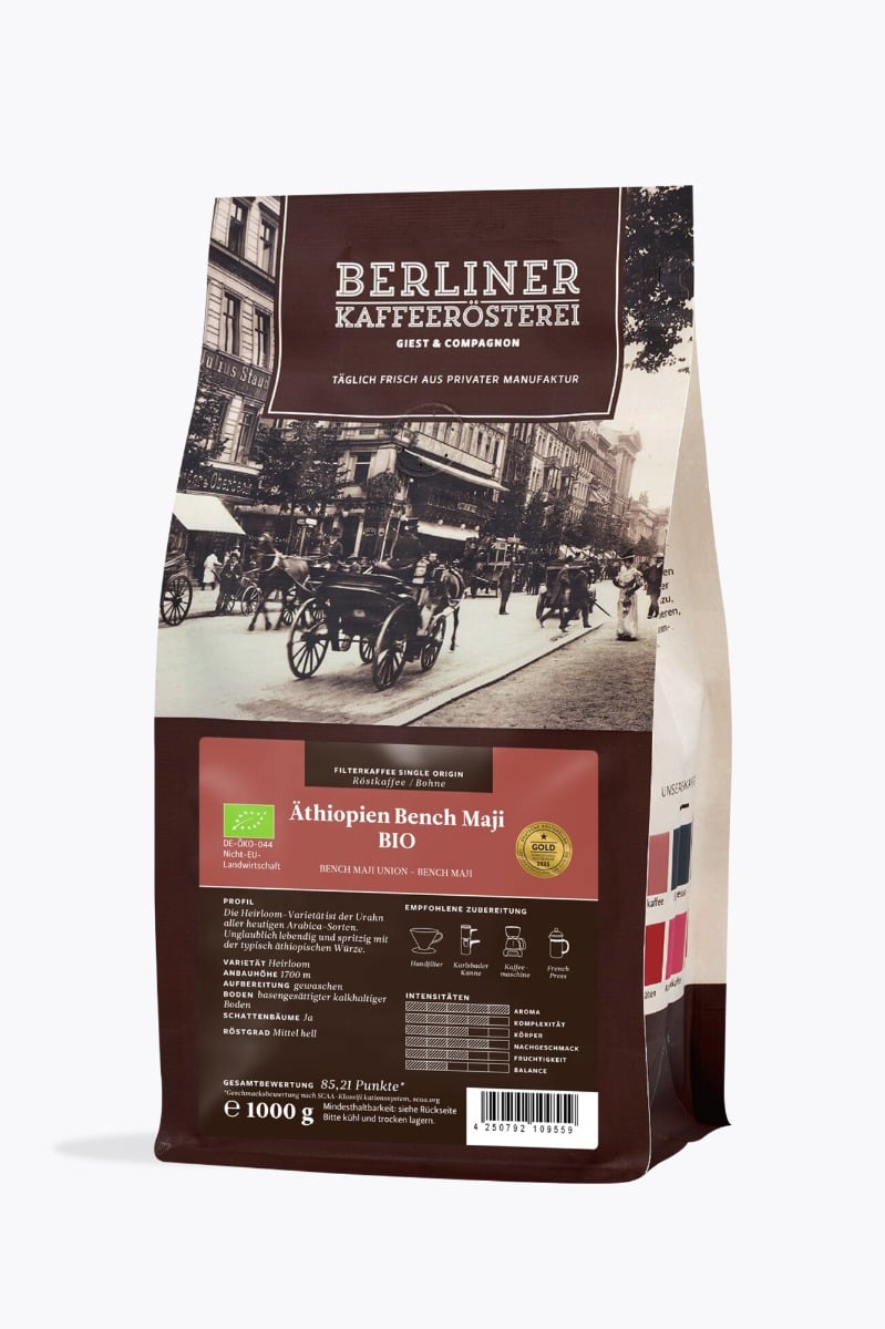 Berliner Kaffeerösterei Äthiopien Bench Maji Bio