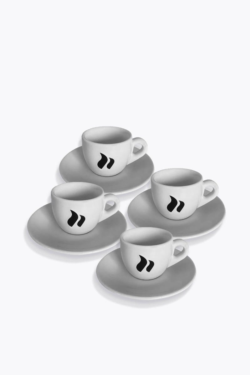 roastmarket espressokopje wit set van 4
