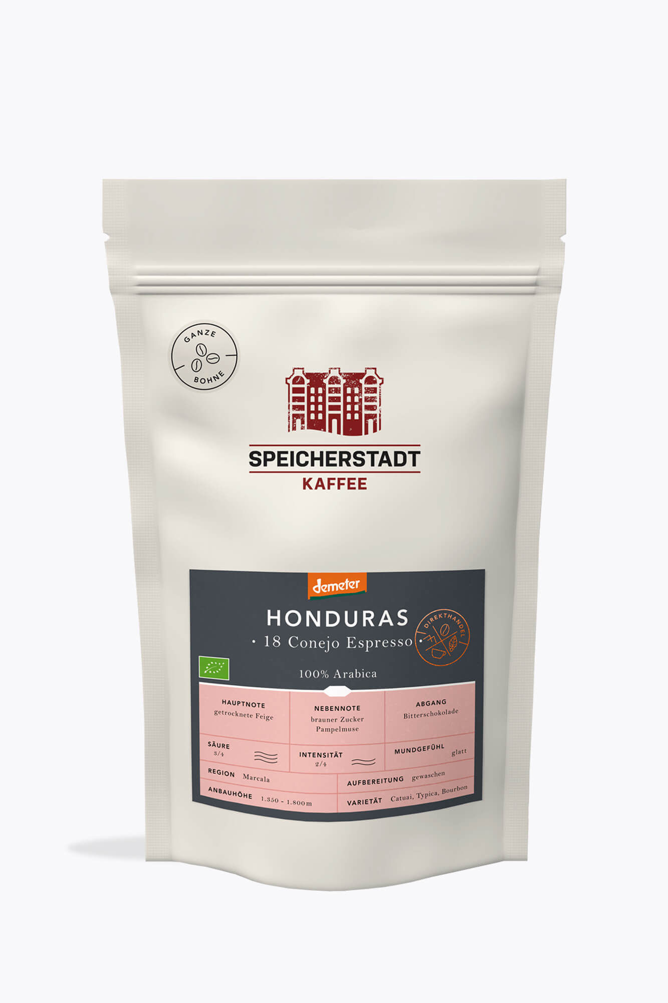 Speicherstadt Honduras 18 Conejo Bio Demeter Espresso 500g